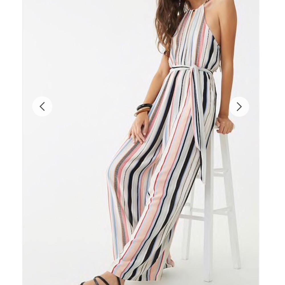 Striped Wide Leg Jumpsuit